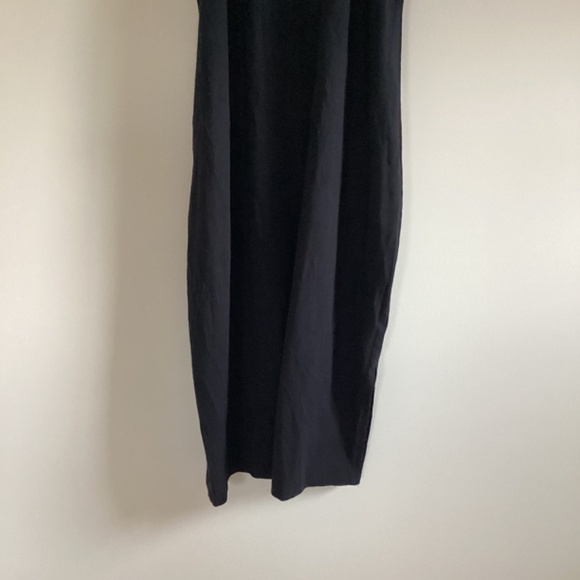 Old Navy Black High-Neck Halter Strap Side-Slit Midi Dress Sz XL Cotton Modal - Picture 3 of 13